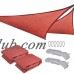 2x 16.5' Triangle Sun Shade Sail Patio Deck Beach Garden Yard Outdoor Canopy Cover UV Blocking (Dark Red)   